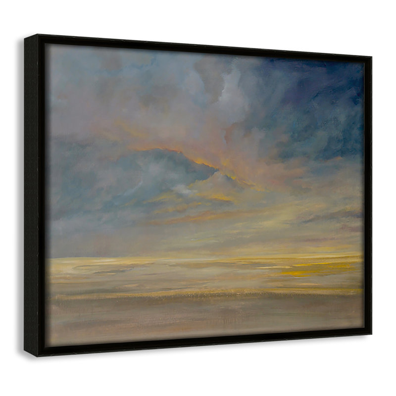 Saffi Dawning Unrest - Peinture sur toile à cadre flottant, H 9,5 po x l 11,5 po, Noir