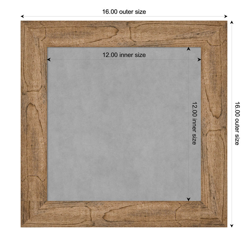 Tableau magnétique à cadre étroit Owl Brown, 16" H x 16" W