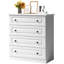 Commode à 4 tiroirs de 29,5 po de largeur, commode à tiroirs, commode en bois pour le placard et le salon, blanc-2146356249