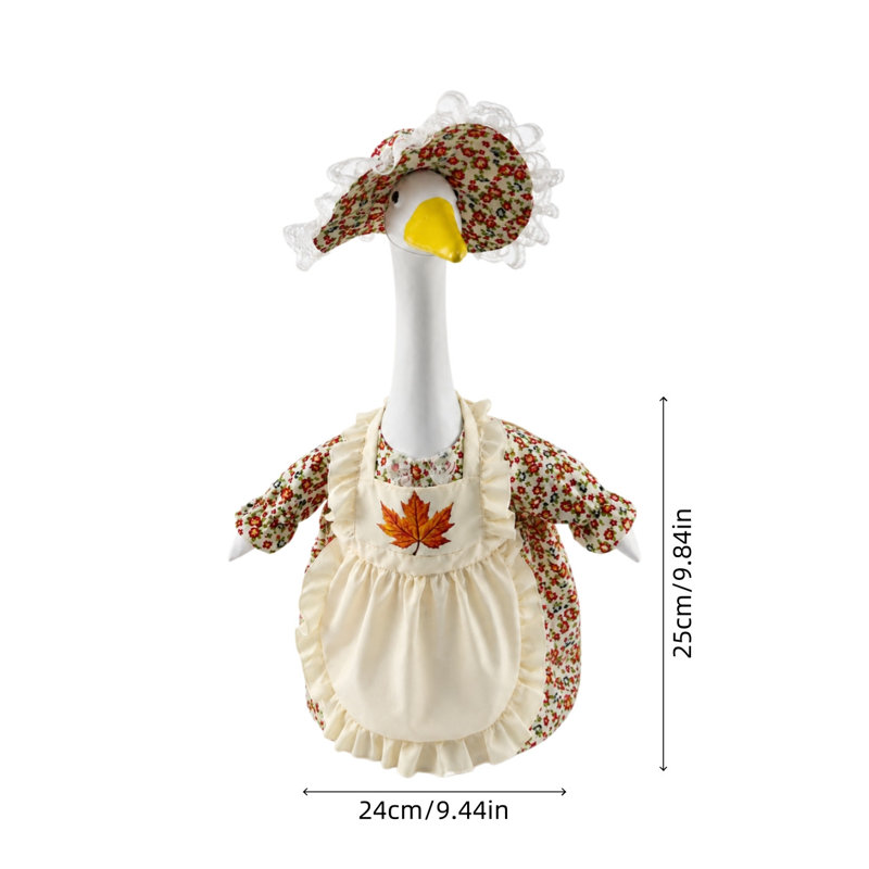Décorations d'automne, tabliers à feuilles d'érable, robe fleurie pour costumes d'oies de 58 cm (23 pouces)