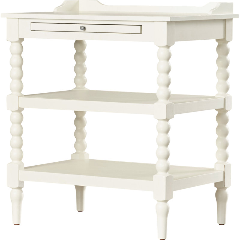 Baker Open Nightstand w/ Pull-Out Tray - Linen White, Linen