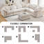Canapé d'angle modulable 7 places surdimensionné avec coussins moelleux et pouf amovible - Canapé en chenille en forme de L reconfigurable, agencement personnalisable pour les grands salons, appartements et bureaux-1816000987