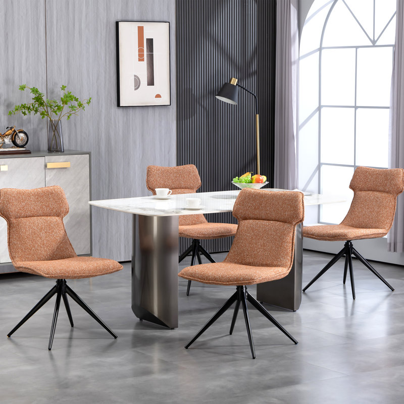 Chaise de salle à manger pivotante Modern, Orange