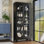 Vitrine haute 75 "avec portes en verre et 4 tablettes réglables