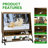 Mobile TV Stand With Mount For 32-50" TV With Projector Screen & Power Outlets - Adjustable Rolling TV Cart, MDF Wood