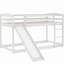 Lit superposé convertible avec glissade et, simple au-dessus de simple, blanc - coffre-fort confortable pour une structure fiable, une bonne nuit de repos-1922716979