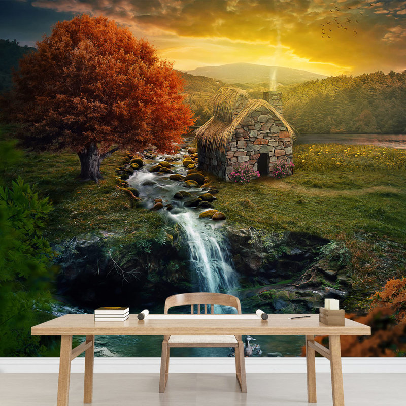 Forest Nature Landscape Border, 66" L x 96" W