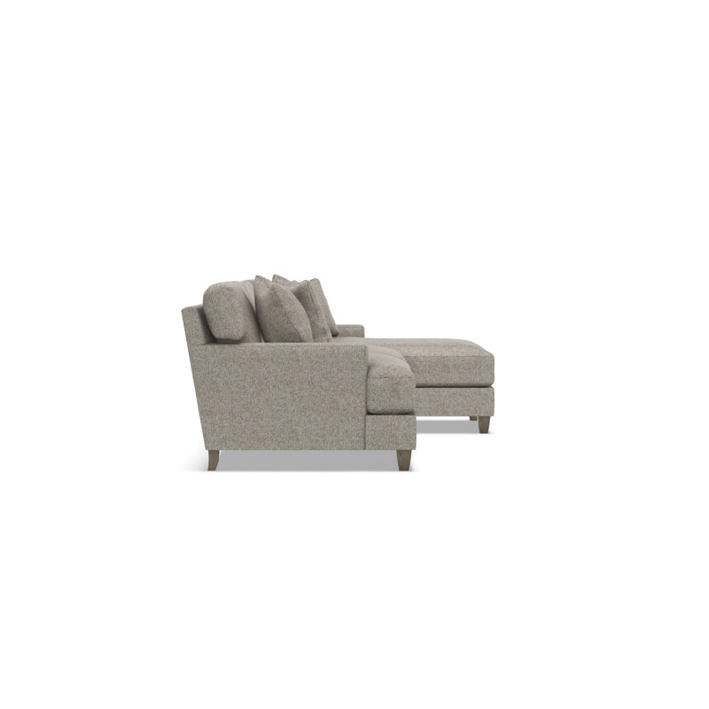 Mila 2-Piece Fabric Sectional, Beige Polyester, Right Hand Facing, 33.5" H x 101" W x 61" D