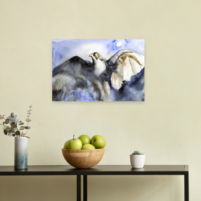 Majestic Falcon Flight Dramatic Abstract Contemporary Bird Nature Landscape Wall Art