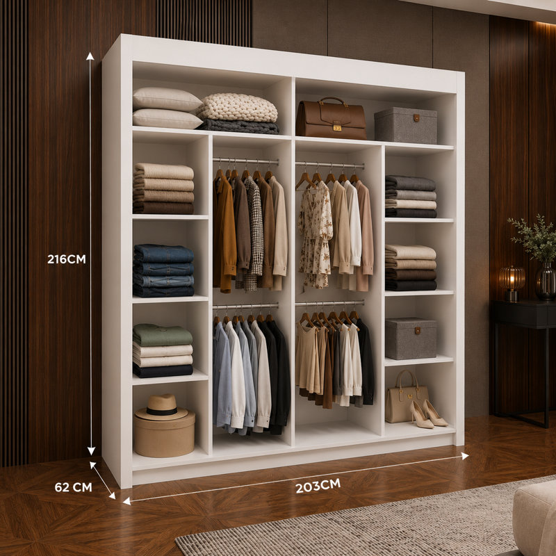 Engineered Wood Wardrobe, 203cm, Brown