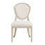Ensemble de 2 chaises d'appoint Olto, chêne blanc clair, chenille ivoire