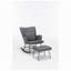 Chaise berçante en cuir de polyuréthane avec coussin lombaire et repose-pieds Bonrcea l 26,38 po x P 31,89 po x H 33,07 po
