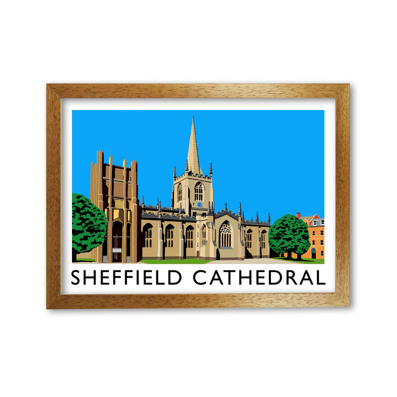 Sheffield Cathedral by Richard O'Neill - Single Picture Frame Print, 594 cm H x 814 cm W, Brown