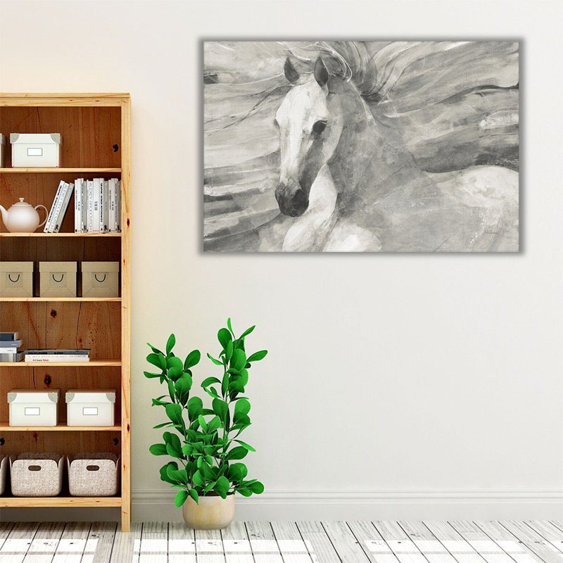 Poséidon noir et blanc - reproduction d'art sur toile, H 20 po x l 30 po