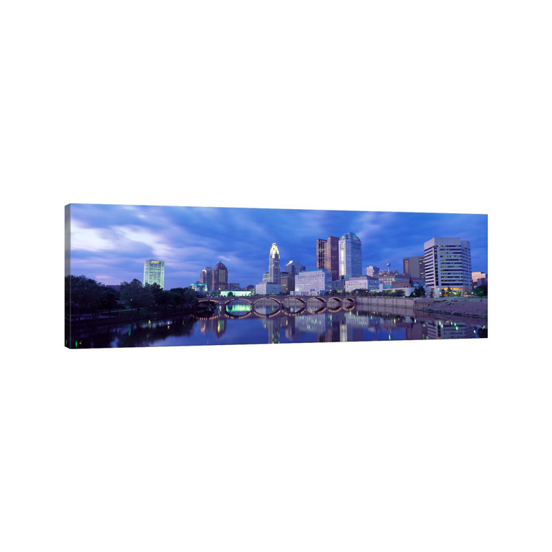 USA, Ohio, Columbus, Scioto River - Wrapped Canvas Panoramic Print, 152.4 cm H x 50.8 cm W x 3.175 cm D