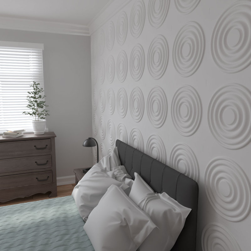White Textured 3D PVC Decorative Wall Panels