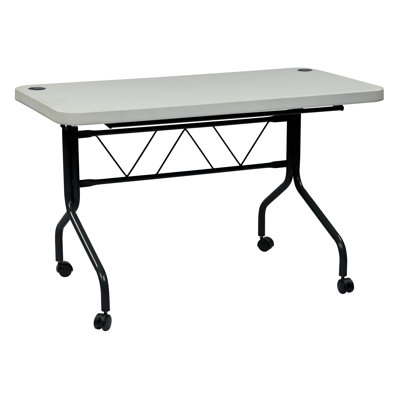 Jenely Rectangle Flip Top Training Table with Casters