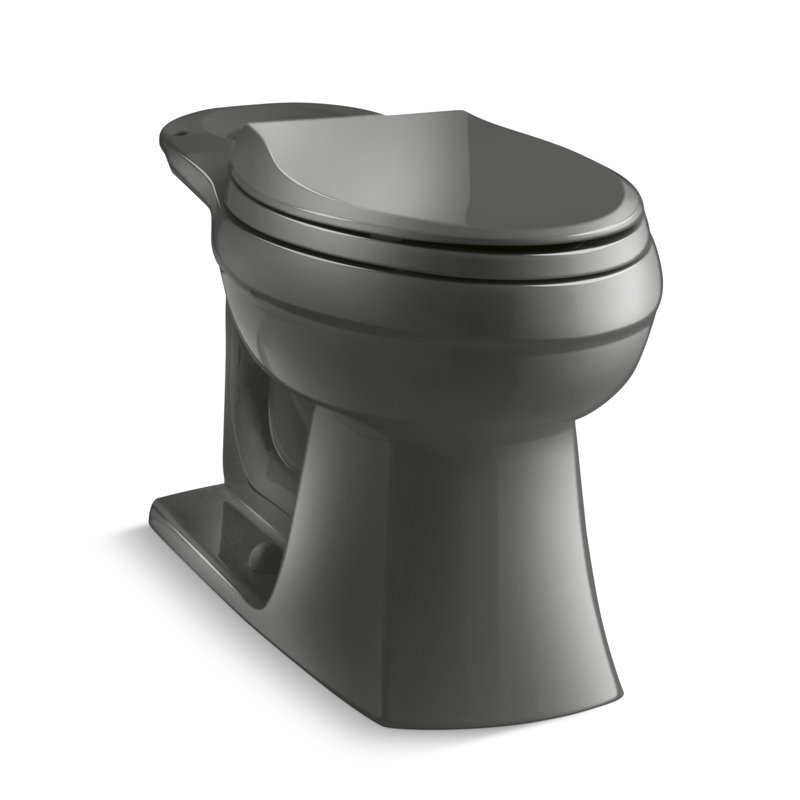 Kelston 1.28 GPF (Water Efficient) Elongated Toilet Bowl (Seat Not Included), Thunder Gray