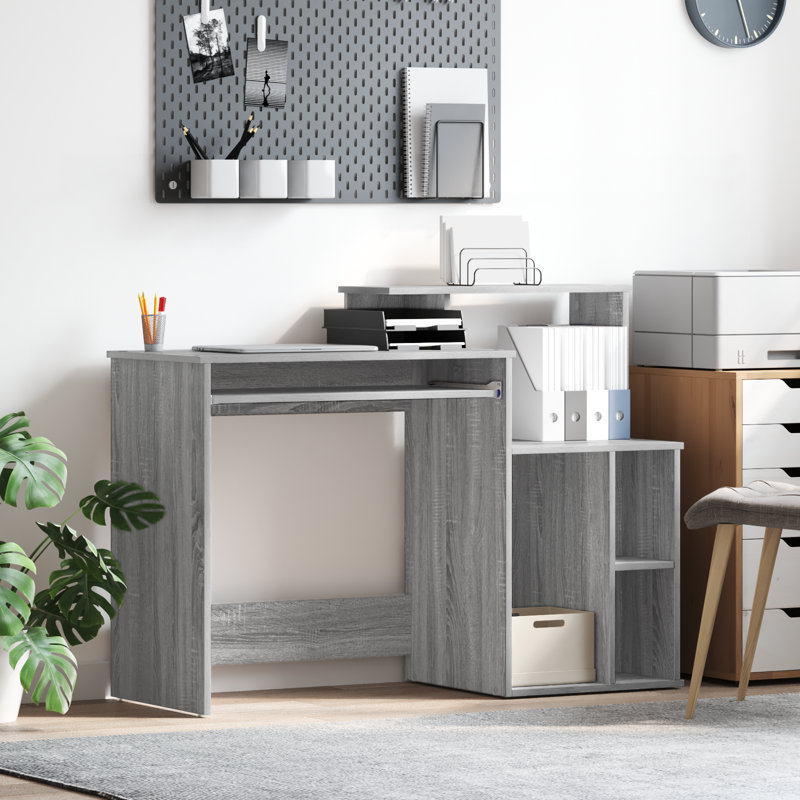 Desk With Storage 120.5X44x88.5 Cm Engineered Wood, Grey Sonoma