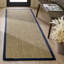 Tapis naturel / bleu en lattes de bambou / bleu marine-1480464786