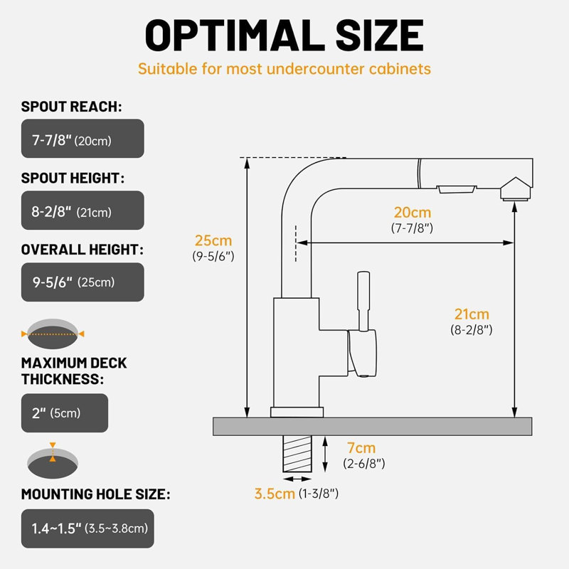 APPASO Pull Out Kitchen Faucet, Matte Black
