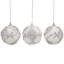 Ornements en forme de boule de Noël incassable avec tourbillons blancs et argent 3 carats 3 po (75 mm)