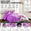 Purple Trendy Printed Bedspread Floral Design Quilted with Pillow Shams-113665262