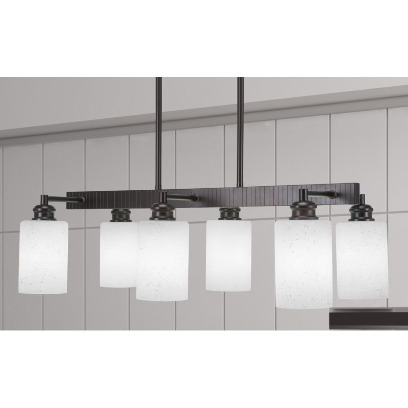 Barre d'éclairage 6 lumières Edge au fini espresso avec verre mousseline blanc 4 po