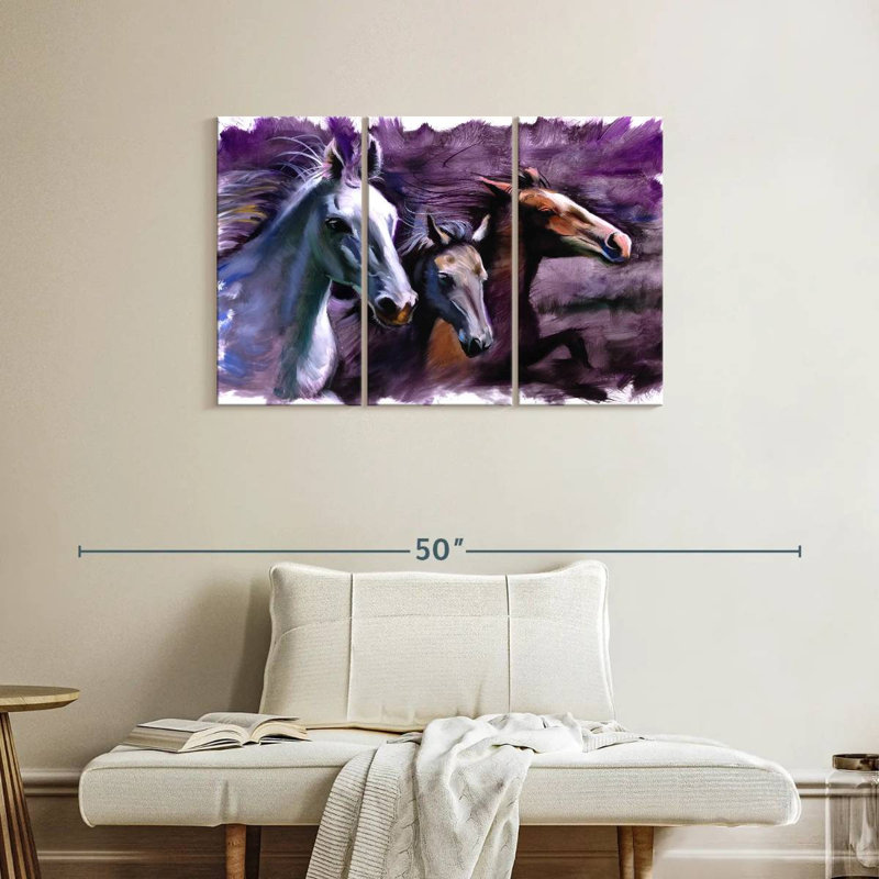 Brampt 3 Horses, 24" H x 38" W