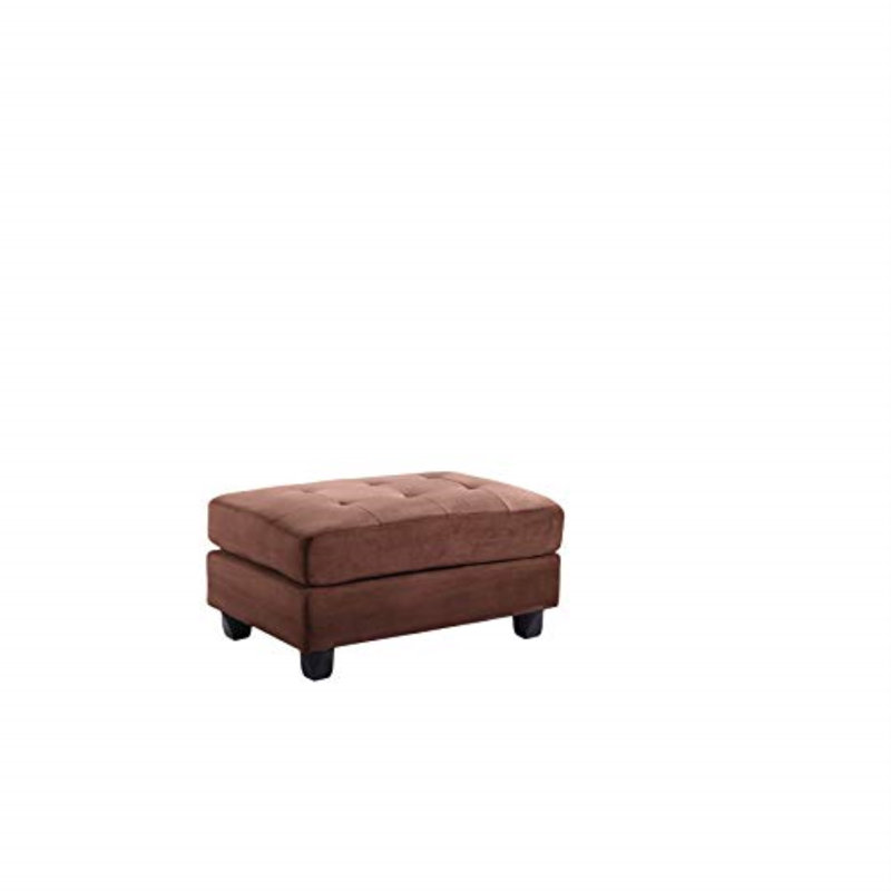 Liskeard Bella Tufted Rectangle Standard Ottoman, Microsuède chocolat