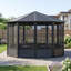 Gazebo Penguin Florence Solarium 3,66 m x 5,49 m Toit en métal noir-90546098-108608077-108608076