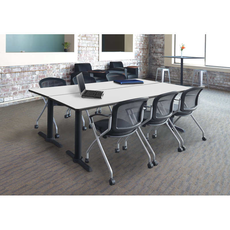 Regency Cain Steel T-Base Training Seminar Table, White, 29" H x 84" W x 24" D