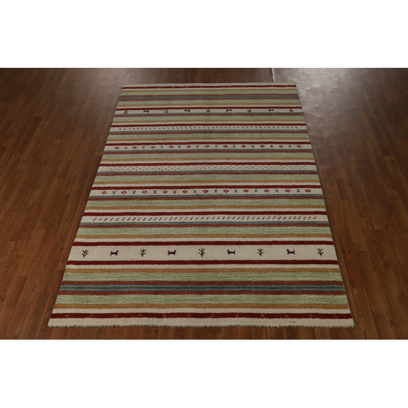 Tapis indien rayé Gabbeh 5 x 8