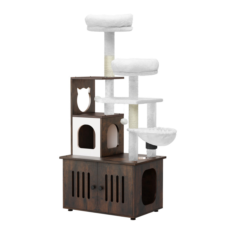 Estellene 59'' H Cat Tree, Brown