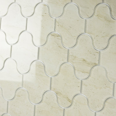 Tuscan Design Swag Waterjet 4" x 5" Glass Mosaic Tile