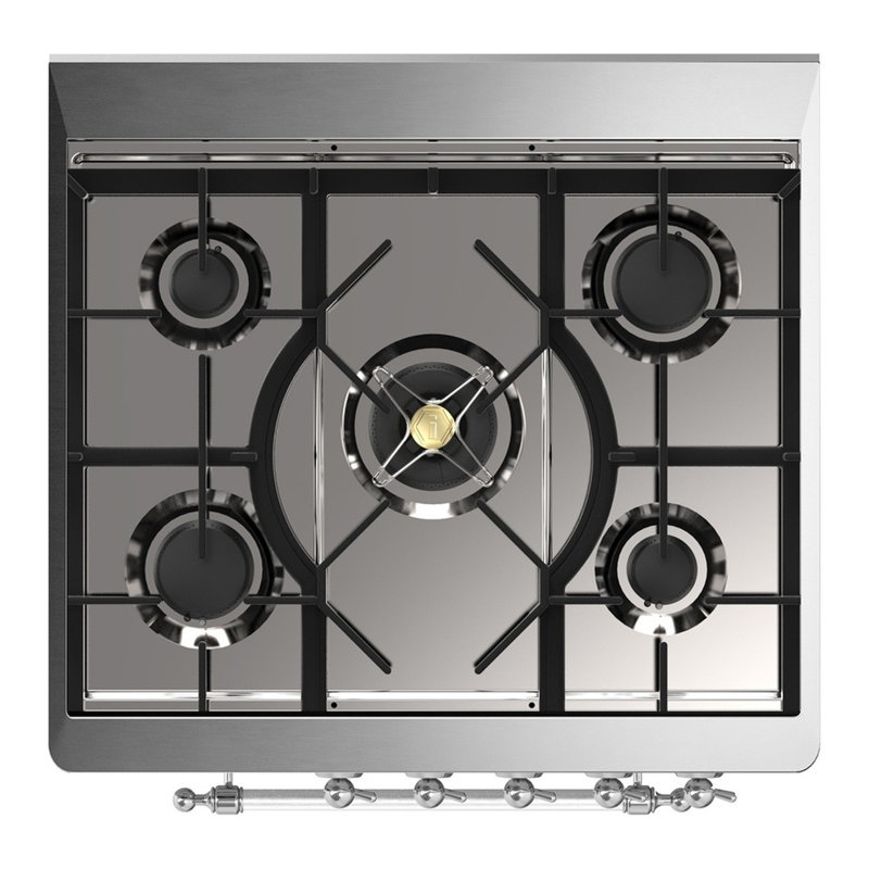 Majestic III Series 30 Inch Dual Fuel Range with 5 Sealed Burners in Emerald Green (Natural Gas, Burnished Trim), Chrome