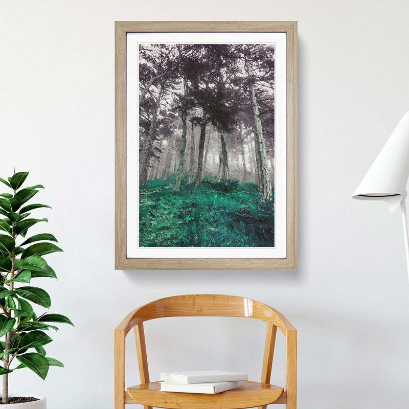 Forest in Russia - Picture Frame Painting Print, 36cm H x 27cm W x 2cm D, Oak Framed