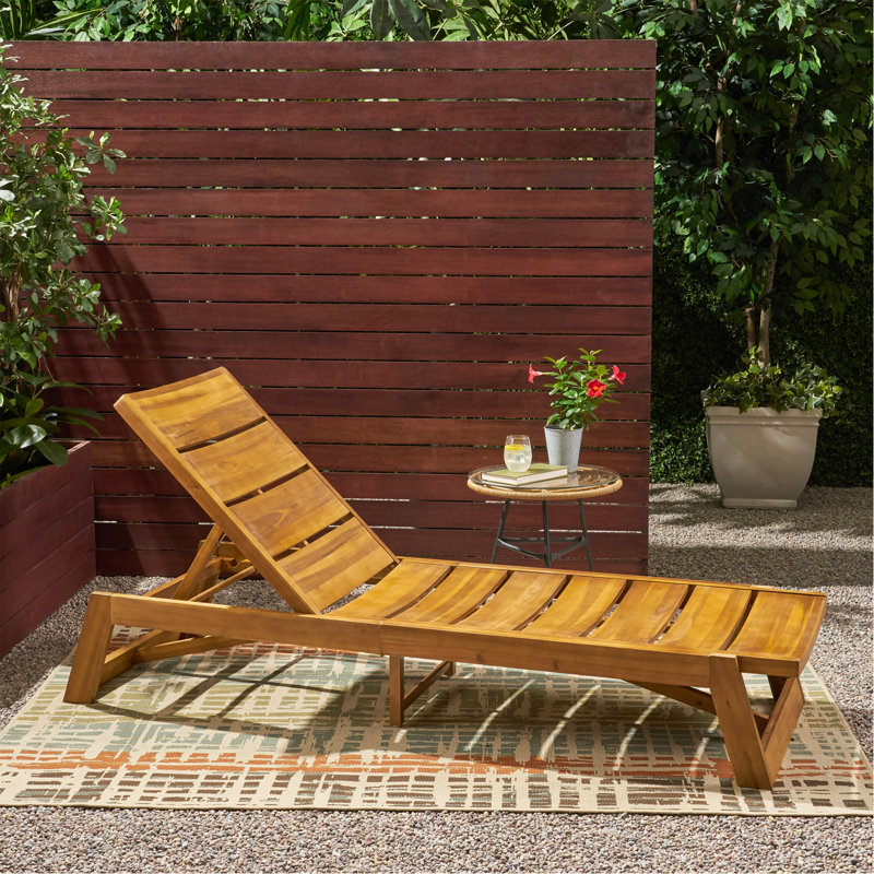Patio Chaise Lounge, Yellow Brown, 1