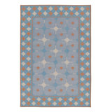 Rug & Kilim’S Contemporary Dhurrie Rug In Blue And Rust Tile Design