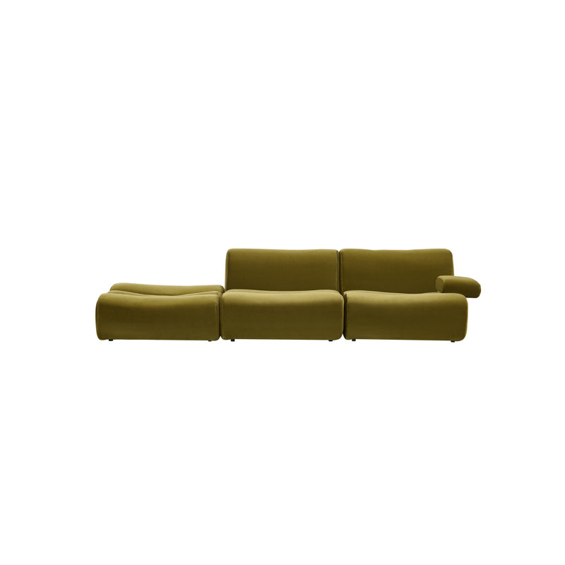 Ernest Premium Satin Velvet Modular 3pc Sofa