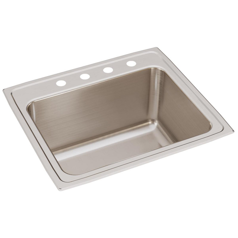 Classic Stainless Steel 25" x 22" x 12-1/8" Drop-in Sink, 4 hole