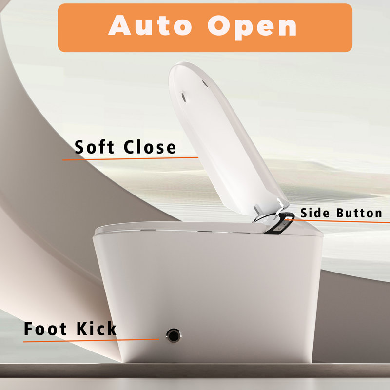 Luxury Smart Toilet With Heated Seat, Automatic Flush, Led Display, Multiple Wash Modes, Starry Night Light, Electronic Control, Modern Design, High-Tech Bathroom Upgrade