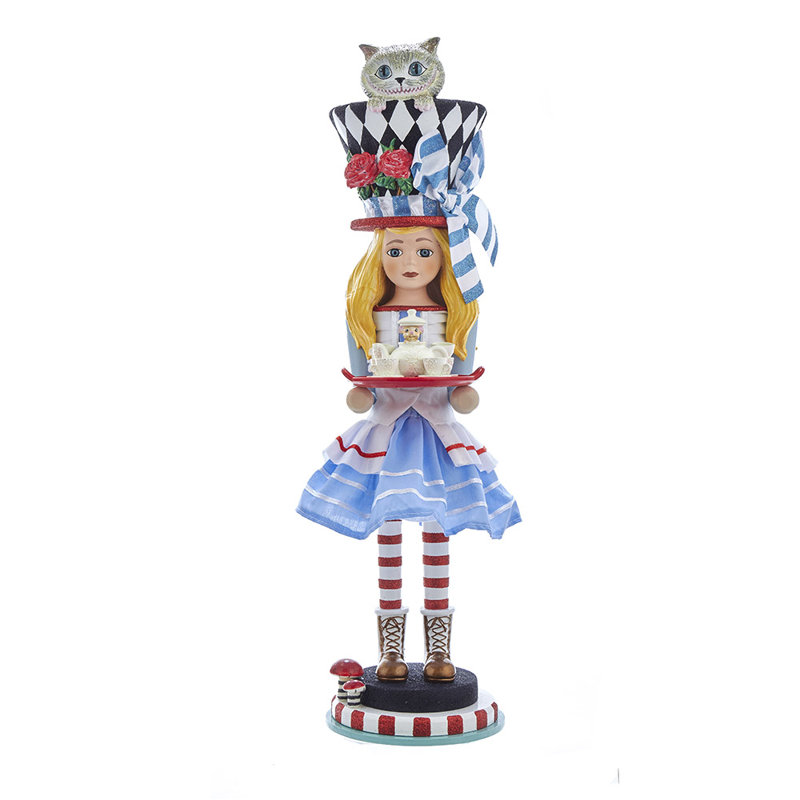 19.5" Multicolor Wooden Alice in Wonderland Nutcracker
