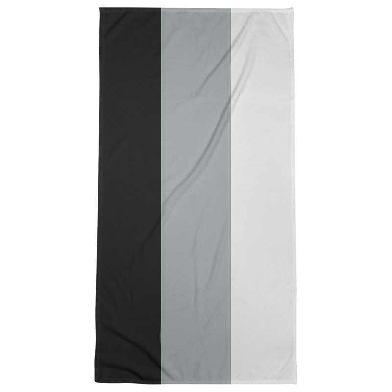 Bath Towel, Black/Gray/White, Polyester/Cotton