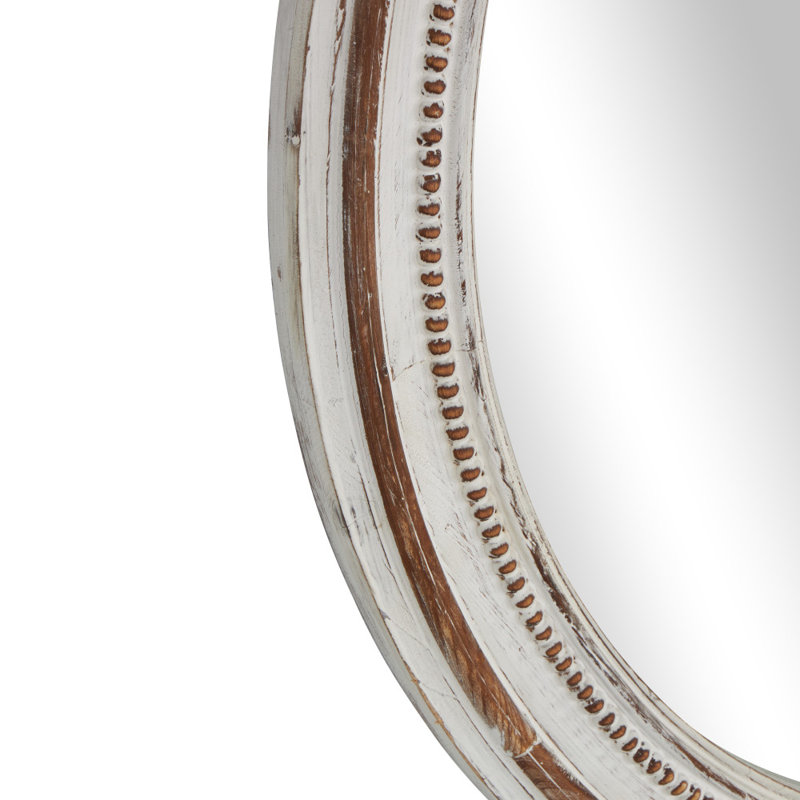 Solid Wood Circle Wall Mirror