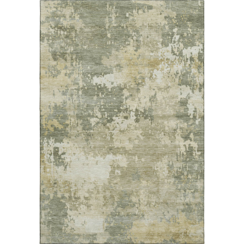 Premium Machine Washable Mayfield AMF2142 abstract Rug, 8' x 10', Sage