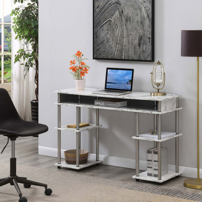 Edwin No Tools Writing Desk with Shelves