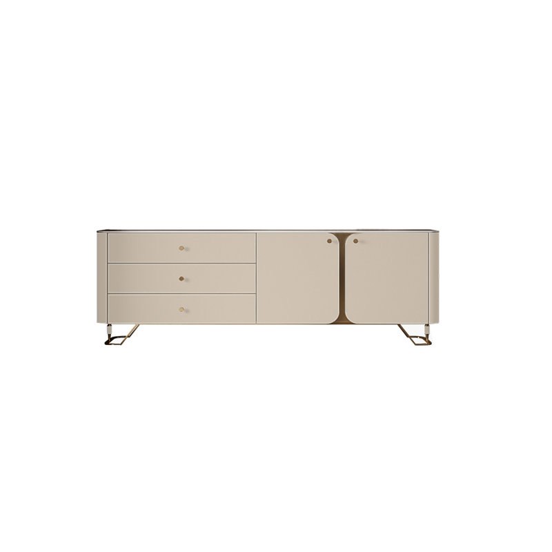 Meuble télé de chambre de style américain, Blanc gris