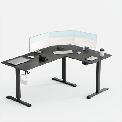 63" L Shaped Home Office Height Adjustable Electric Standing Desk
