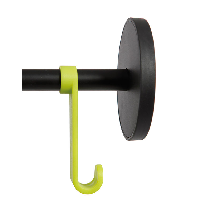 Black ABS and Steel Floor Coat Rack with Umbrella Stand